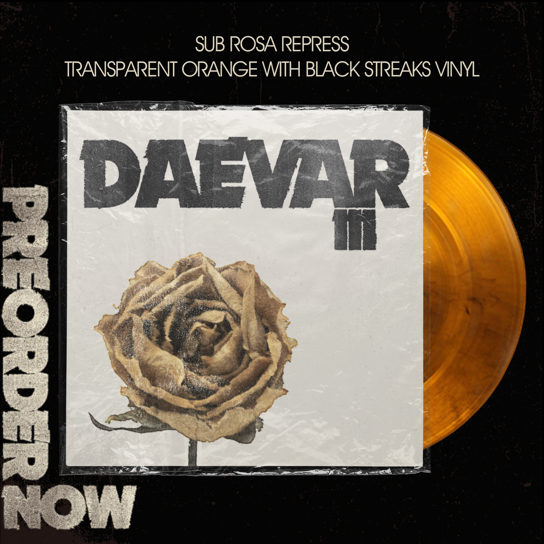 PRE ORDER.SHIPPING FROM MAY 22, 2026 - SUB ROSA // LP - TRANSPARENT ORANGE W. BLACK STREAKS